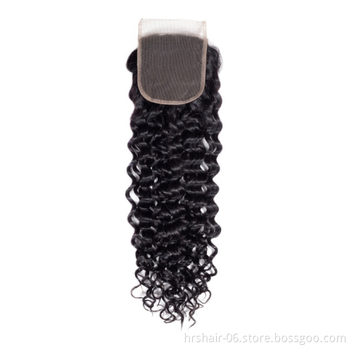 Cheap grade 10a human hair lace closure straight wave unprocessed virgin hair closure